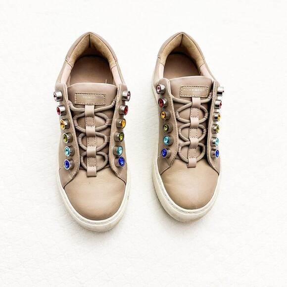 Kurt Geiger London Shoes - Kurt Geiger London Laney Coloful Stone Beige/Gray Leather Shoes Size 36.5